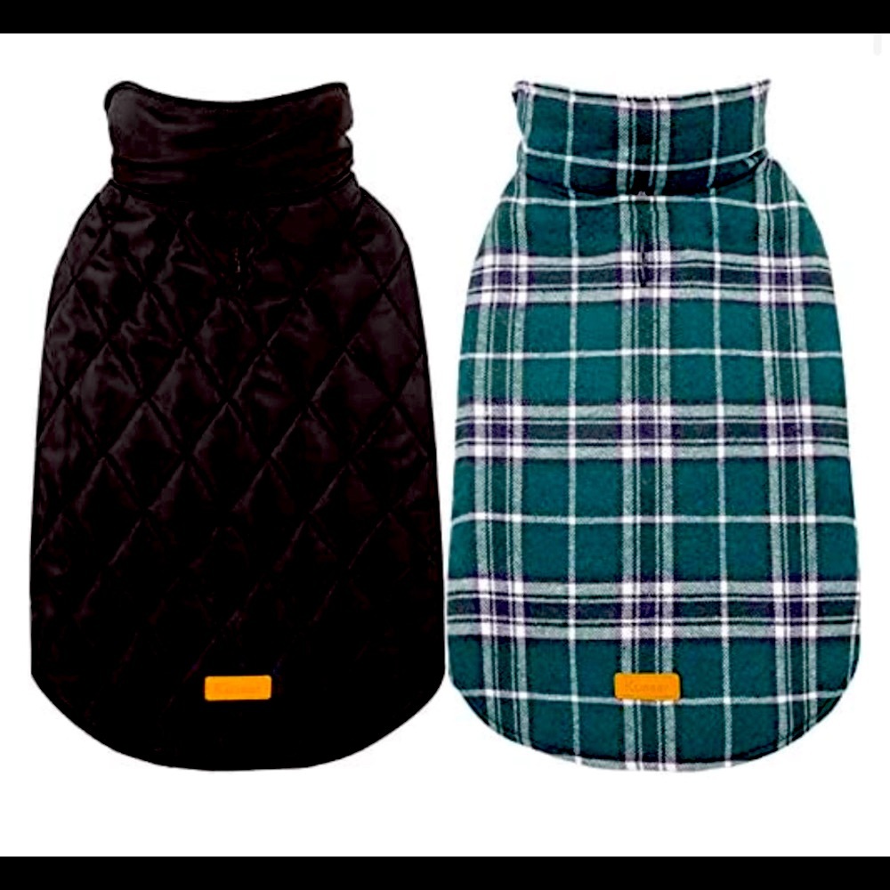 Dog Coat Kuoser Cozy Waterproof Windproof Reversible British Style Plaid Vest